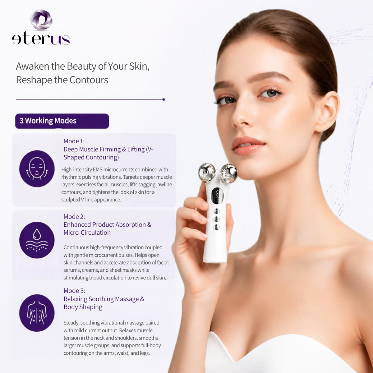 Advanced EMS Microcurrent Facial Toning & Body Sculpting Roller Massager