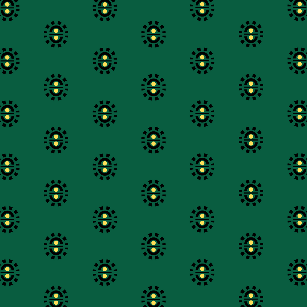 Raaga Napkins - Forest Green Motif - Hand Printed - Set of 4