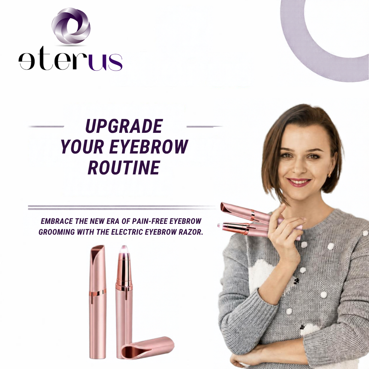 The Effortless Beauty Kit -Facial Hair Remover, Eyebrow Trimmer & Heated Eyelash Curler Set