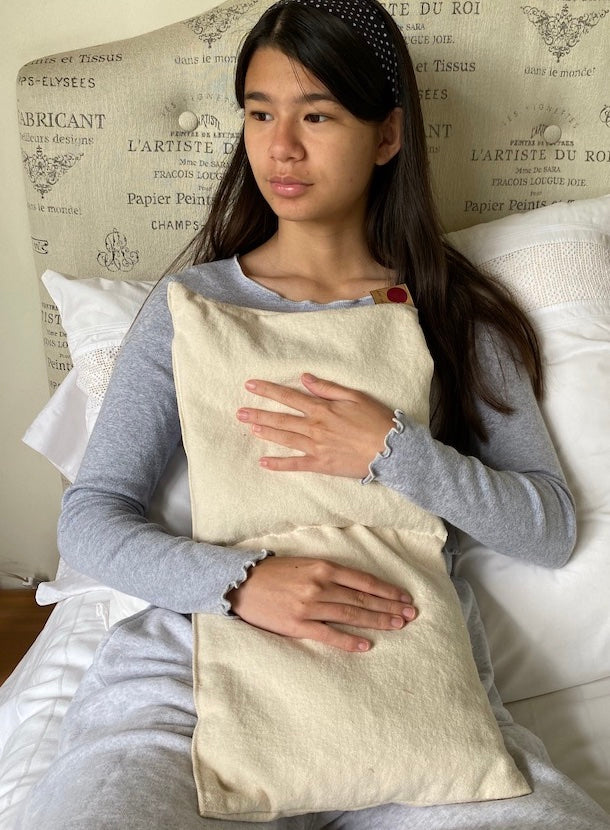 Double Square Pillow in Natural Denim