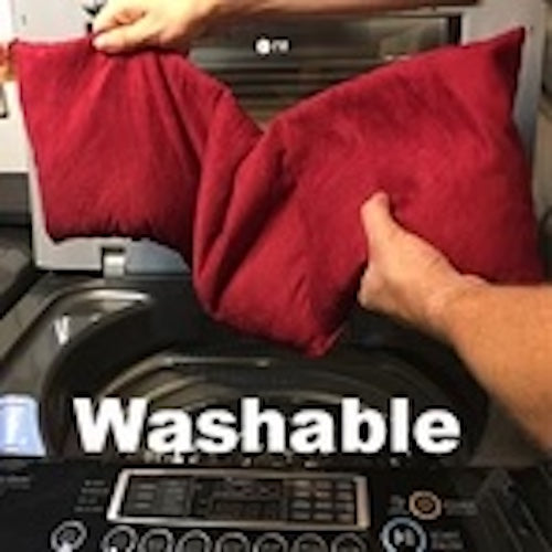 Triple Square Pillow in Plush Red Ultra-Suede