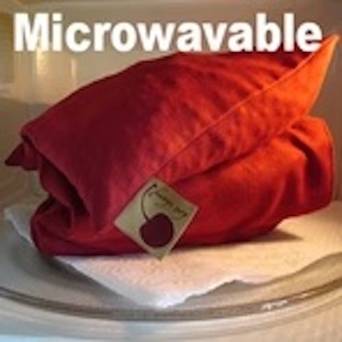 Double Square Pillow in Red Denim