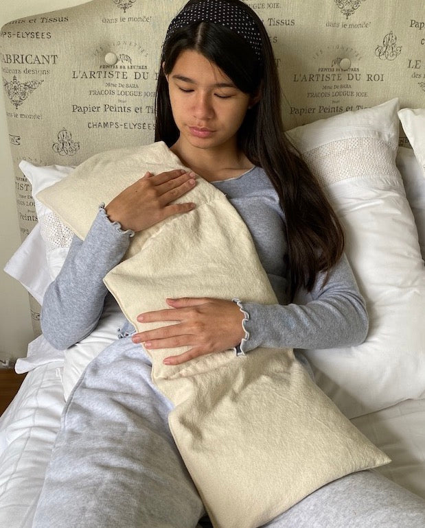 Triple Square Pillow in Natural Denim