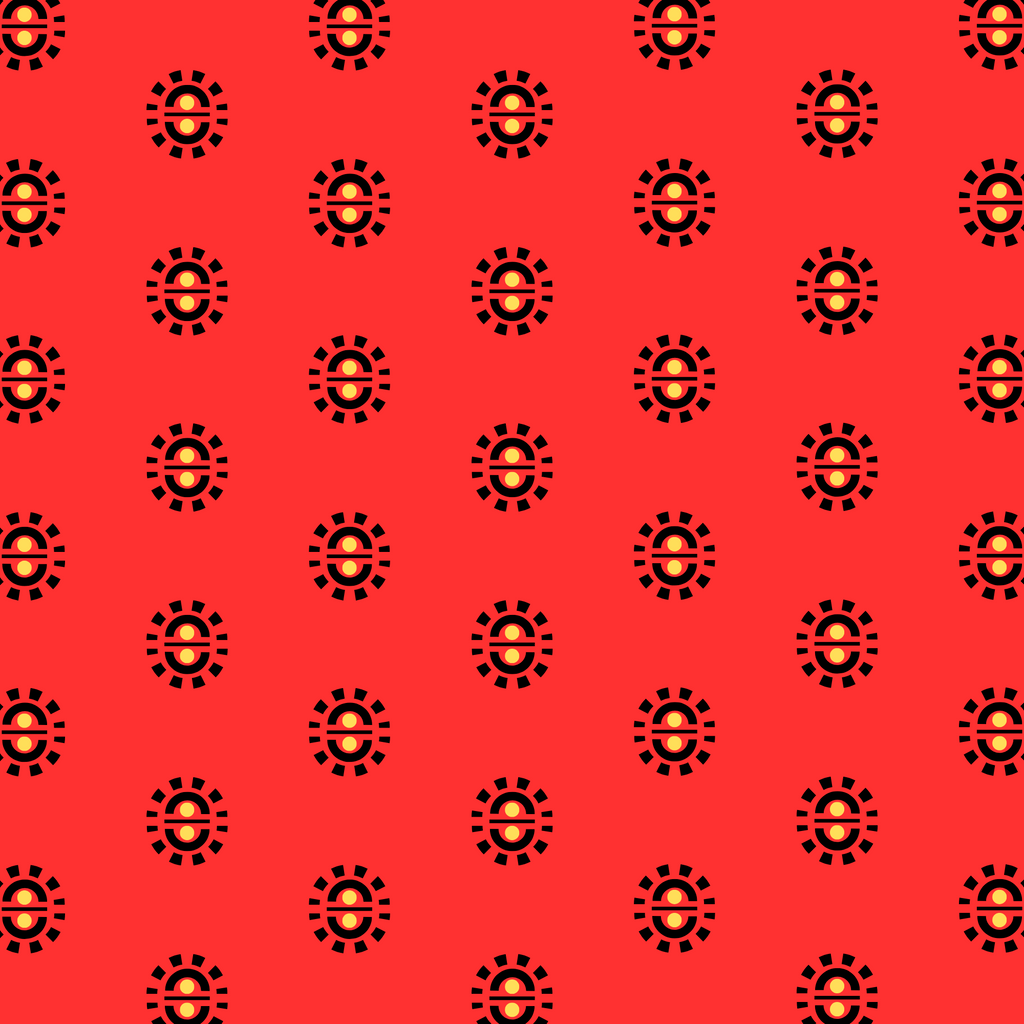 Raaga Napkins - Tomato Red Motif - Hand Printed - Set of 4