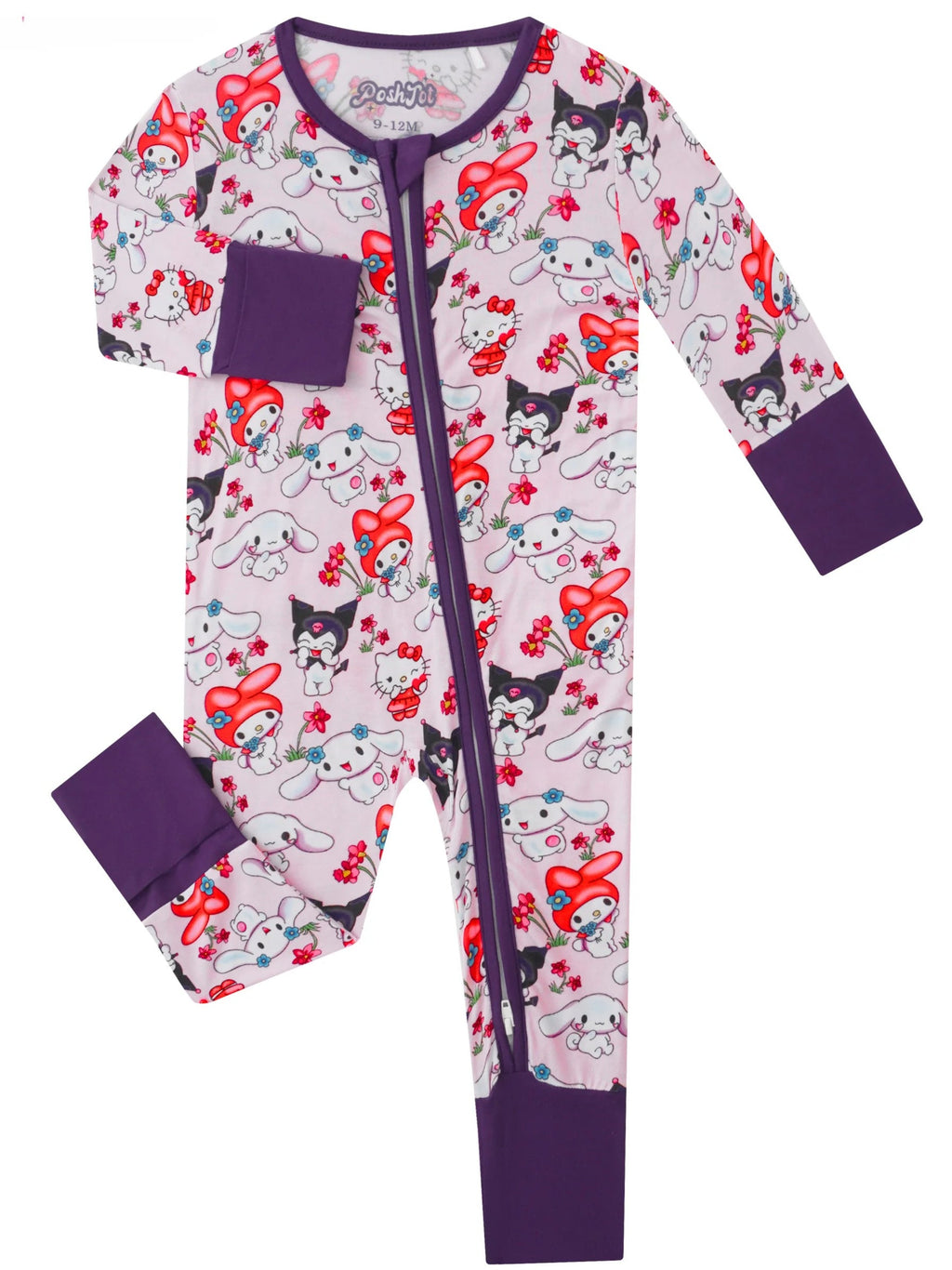 PoshTOT Sanrio My Melody Bamboo Baby Convertible Zippy Romper
