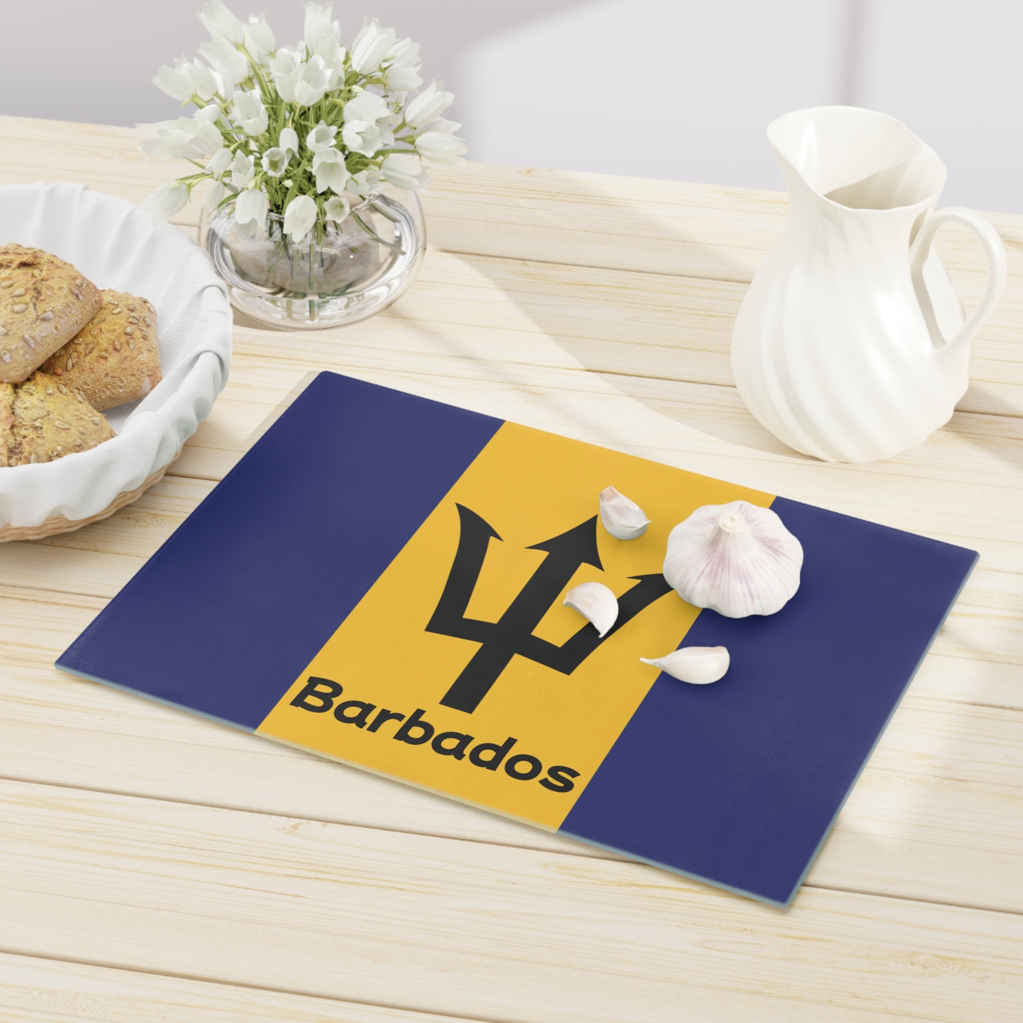 Barbados Flag Glass Cutting Board