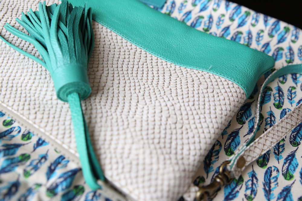Pearl Snakeskin Clutch
