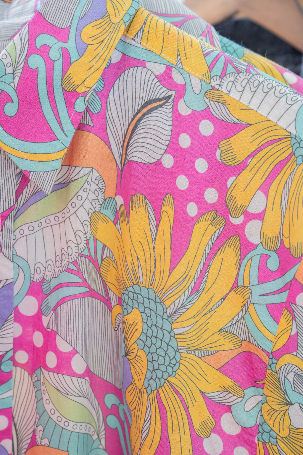 'The Sheril' Short Sleeve Shirt in Light Pink, Yellow and White (La Brea) Floral Print