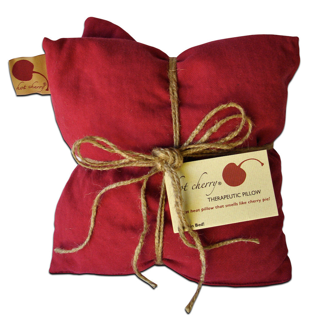 Double Square Pillow in Red Denim