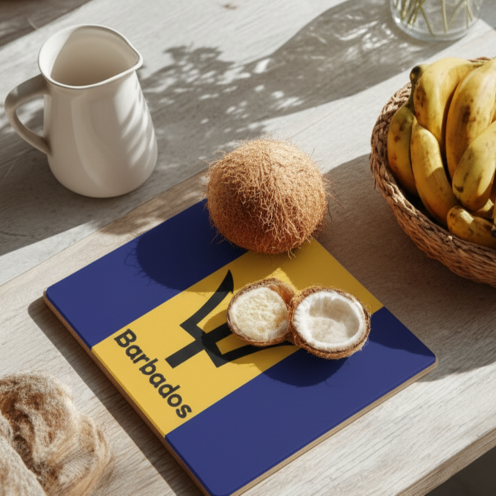 Barbados Flag Glass Cutting Board