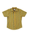 Hand Printed 'The Sheril' Short Sleeve Shirt in Mustard and Teal Print