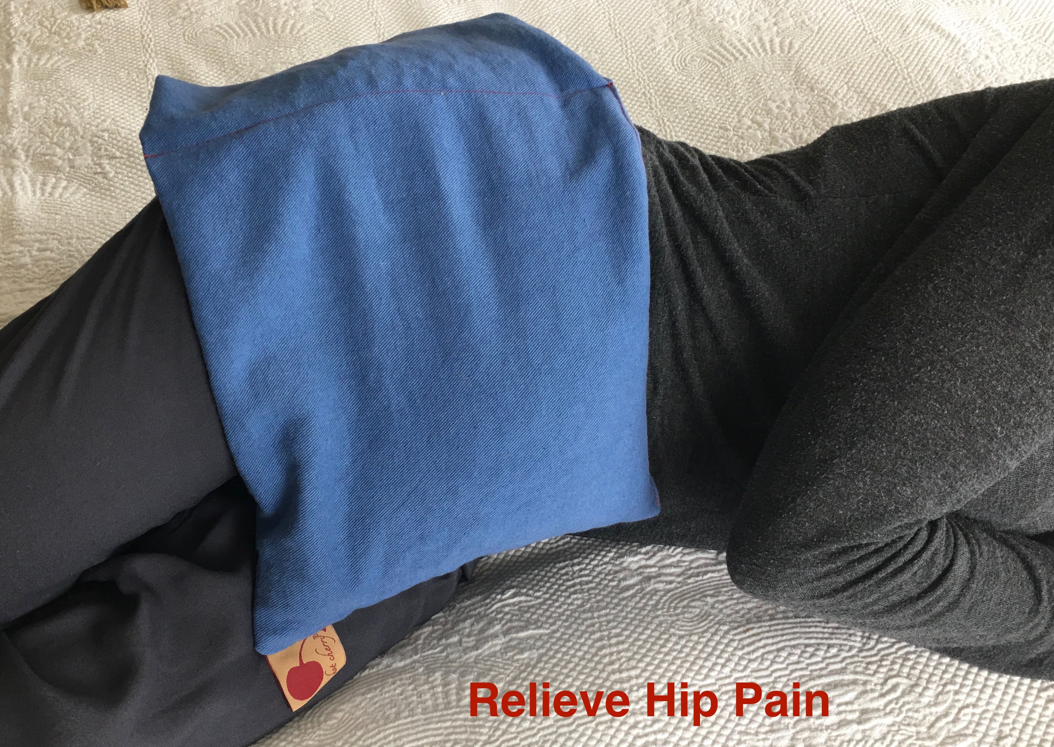 Double Square Pillow in Blue Denim