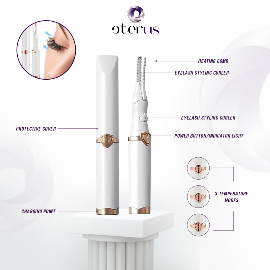 The Effortless Beauty Kit -Facial Hair Remover, Eyebrow Trimmer & Heated Eyelash Curler Set