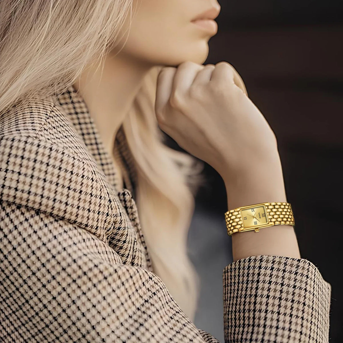 Women's Rectangular Roman Dial Bracelet Watch