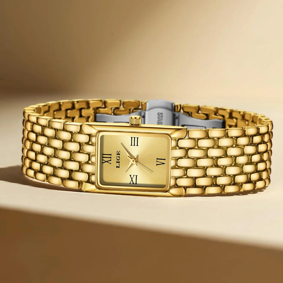 Women's Rectangular Roman Dial Bracelet Watch