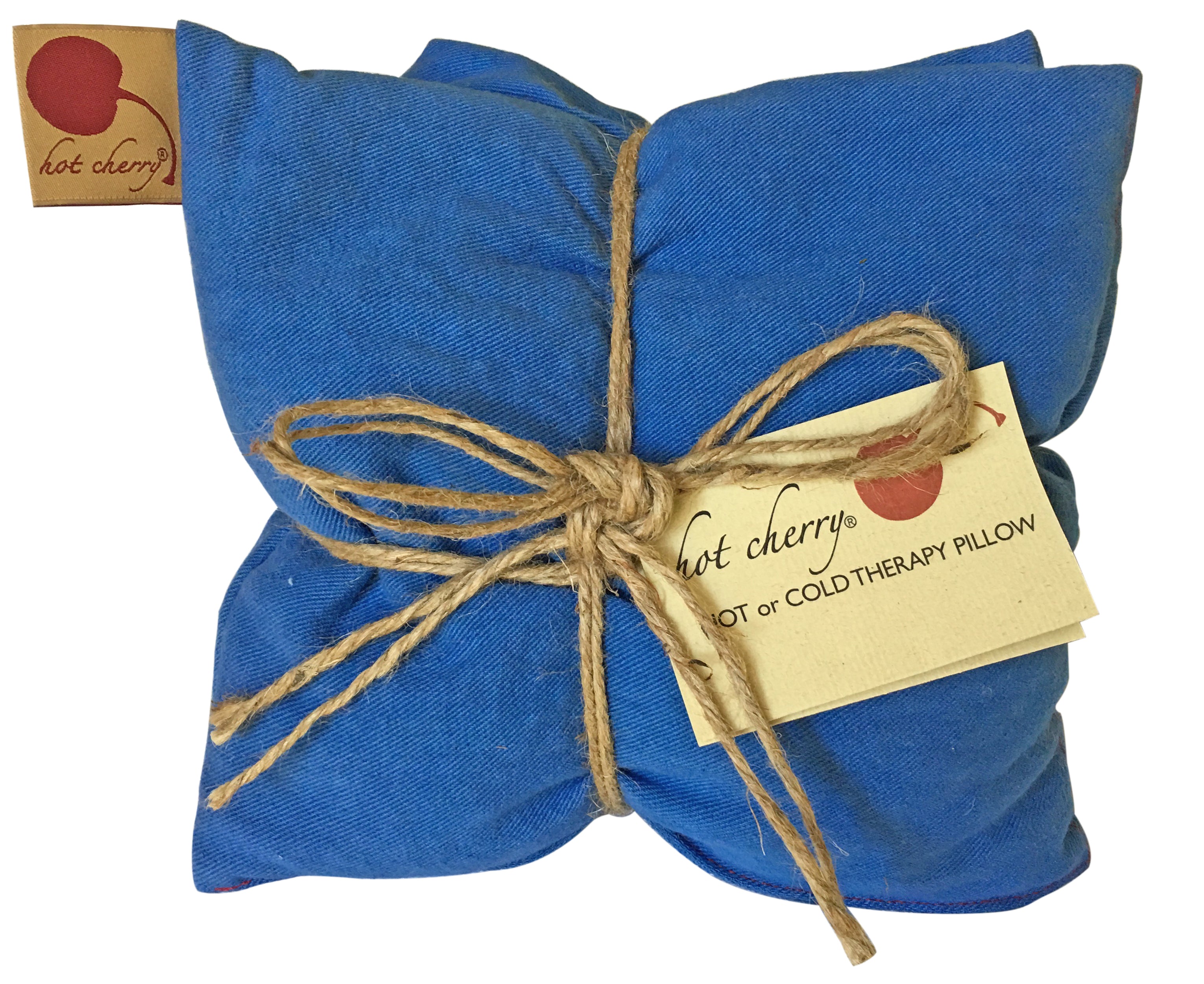 Triple Square Pillow in Blue Denim