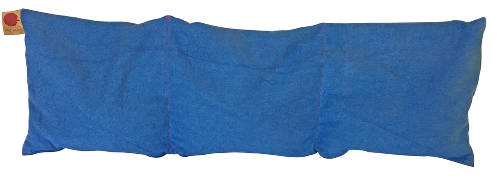 Triple Square Pillow in Blue Denim