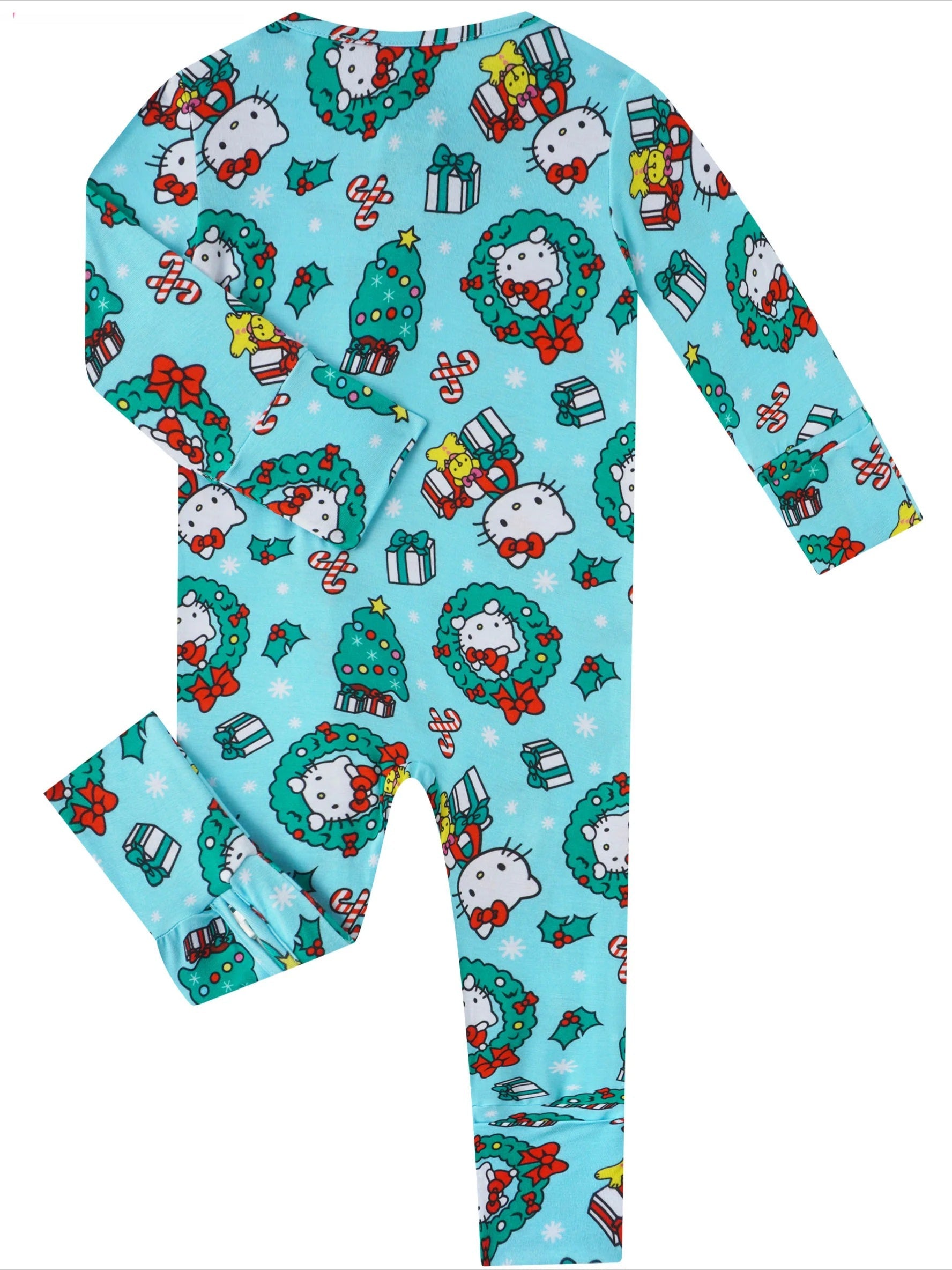 PoshTOT Sanrio Hello Kitty Wreath Bamboo Baby Convertible Zippy Romper