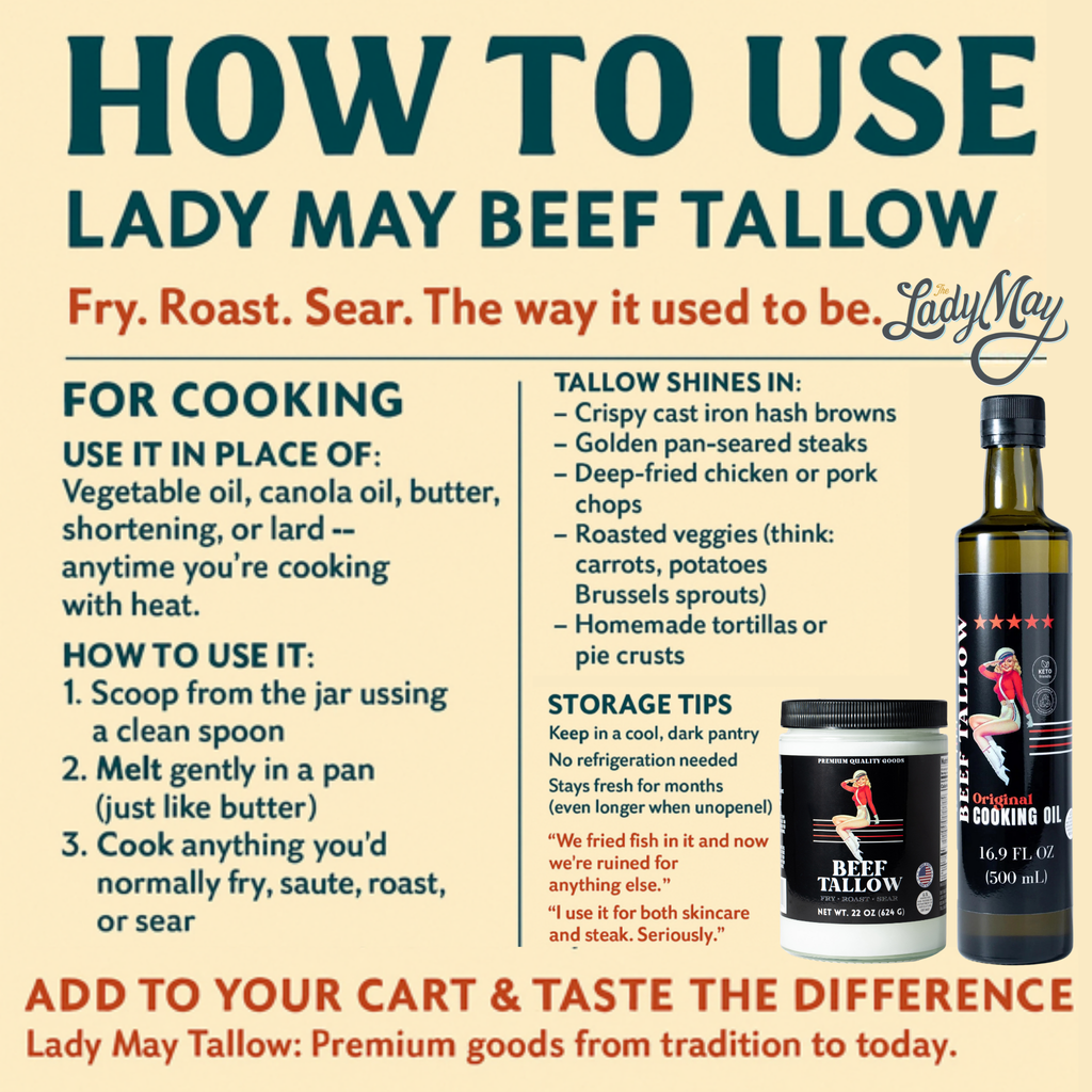 Cooking Oil Trio Bundle | Grass-Fed Beef Tallow & Olive Oil | Original, Rosemary Garlic & Lemon Pepper | Clean High-Heat Cooking from Our Restaurant Kitchen