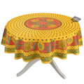 French Provencal tablecloth - Polyester - Stain-resistant - 70" round - Tournesol red | Provence Imports